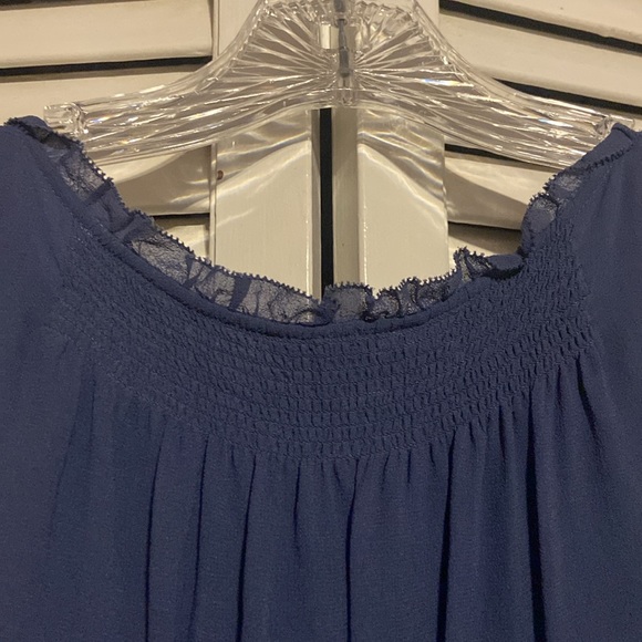 Blue Silk Sleeveless Blouse by Theory (Size: Petite) - Picture 8 of 10